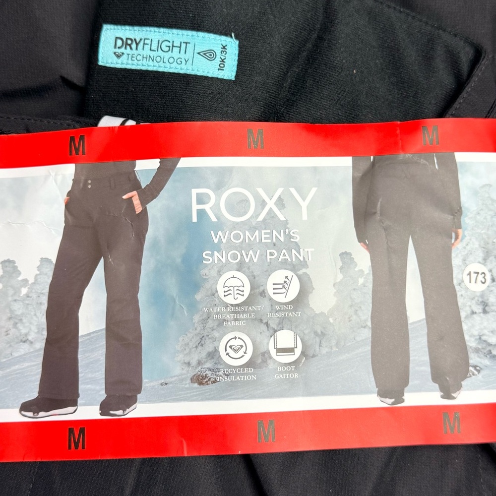 Roxy Women's Black Ski‎ Snow pants size Medium NEW